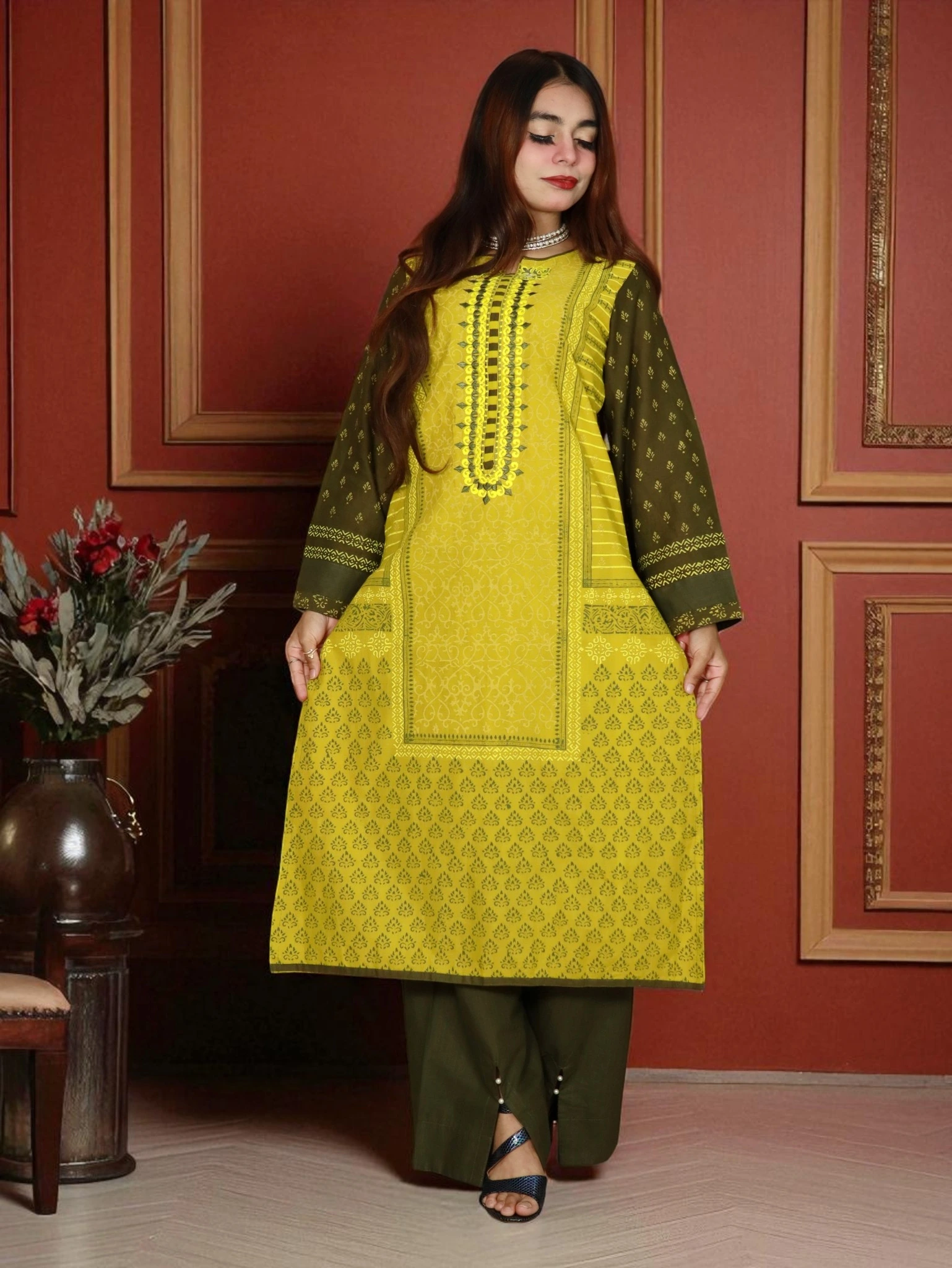 ANJAN-COTTON-45 OLIVE (6)