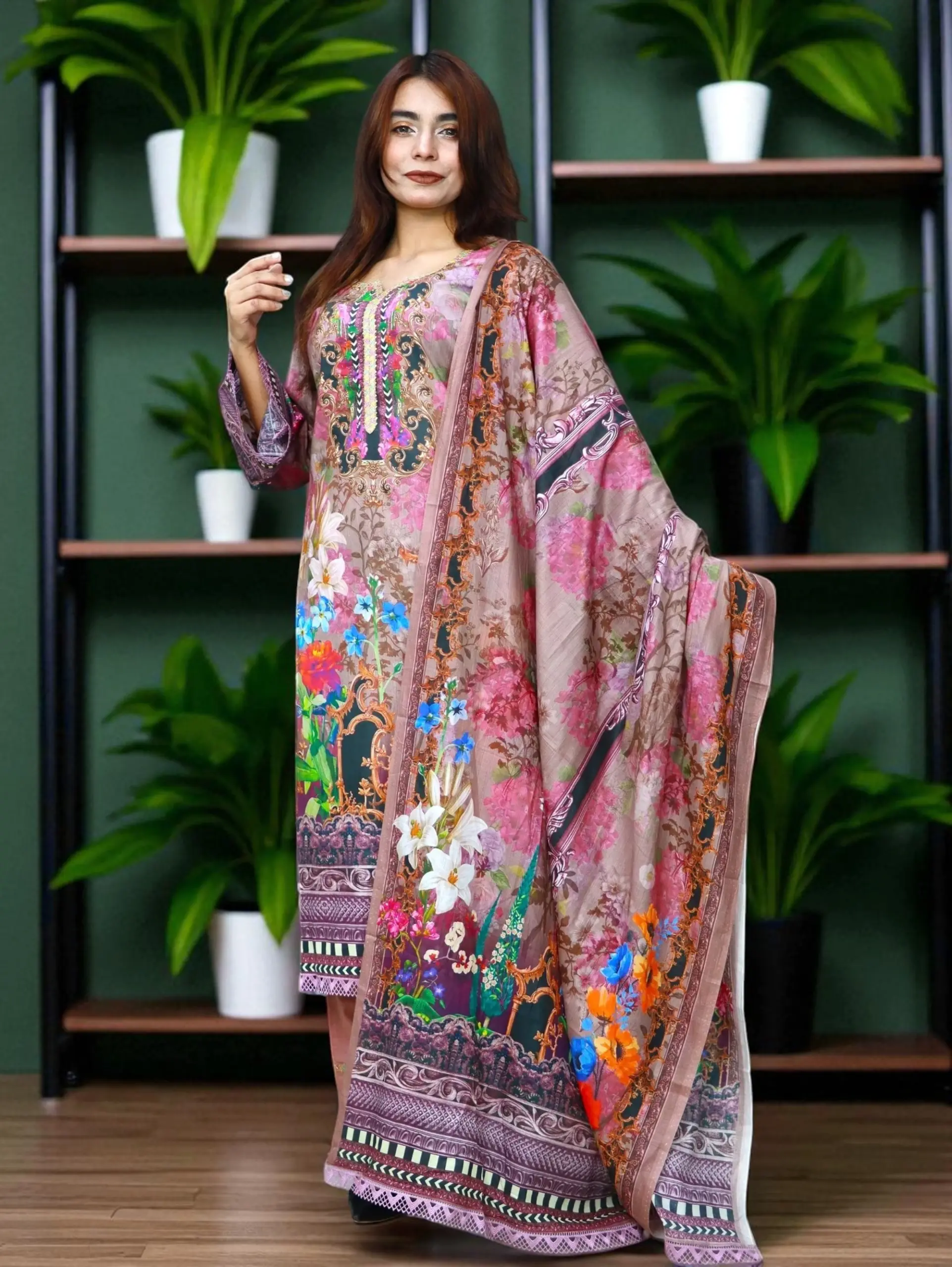 PAKISTANI INSPIRED MALHAR LAWN CODE 144 ONION (2)