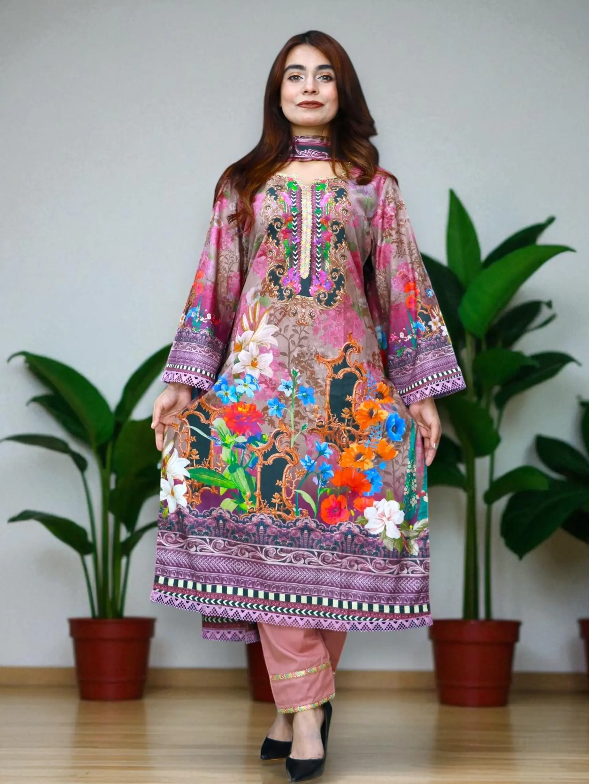 PAKISTANI INSPIRED MALHAR LAWN CODE 144 ONION (4)