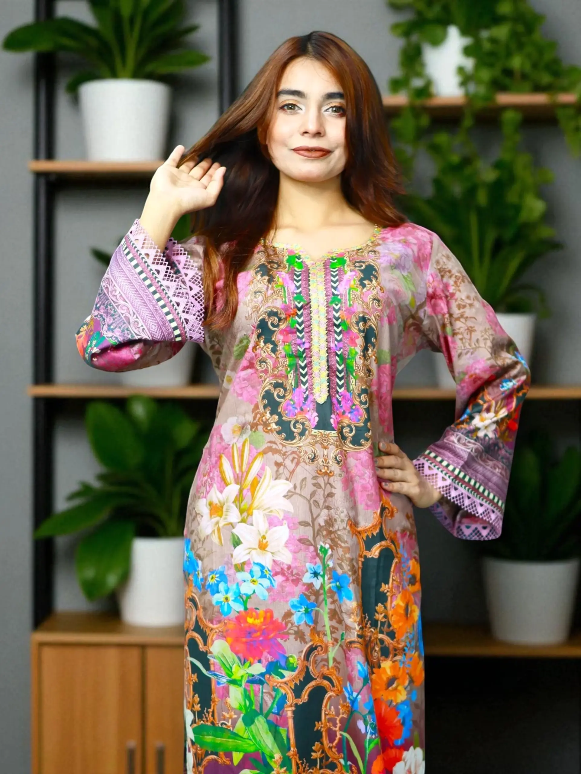 PAKISTANI INSPIRED MALHAR LAWN CODE 144 ONION (5)