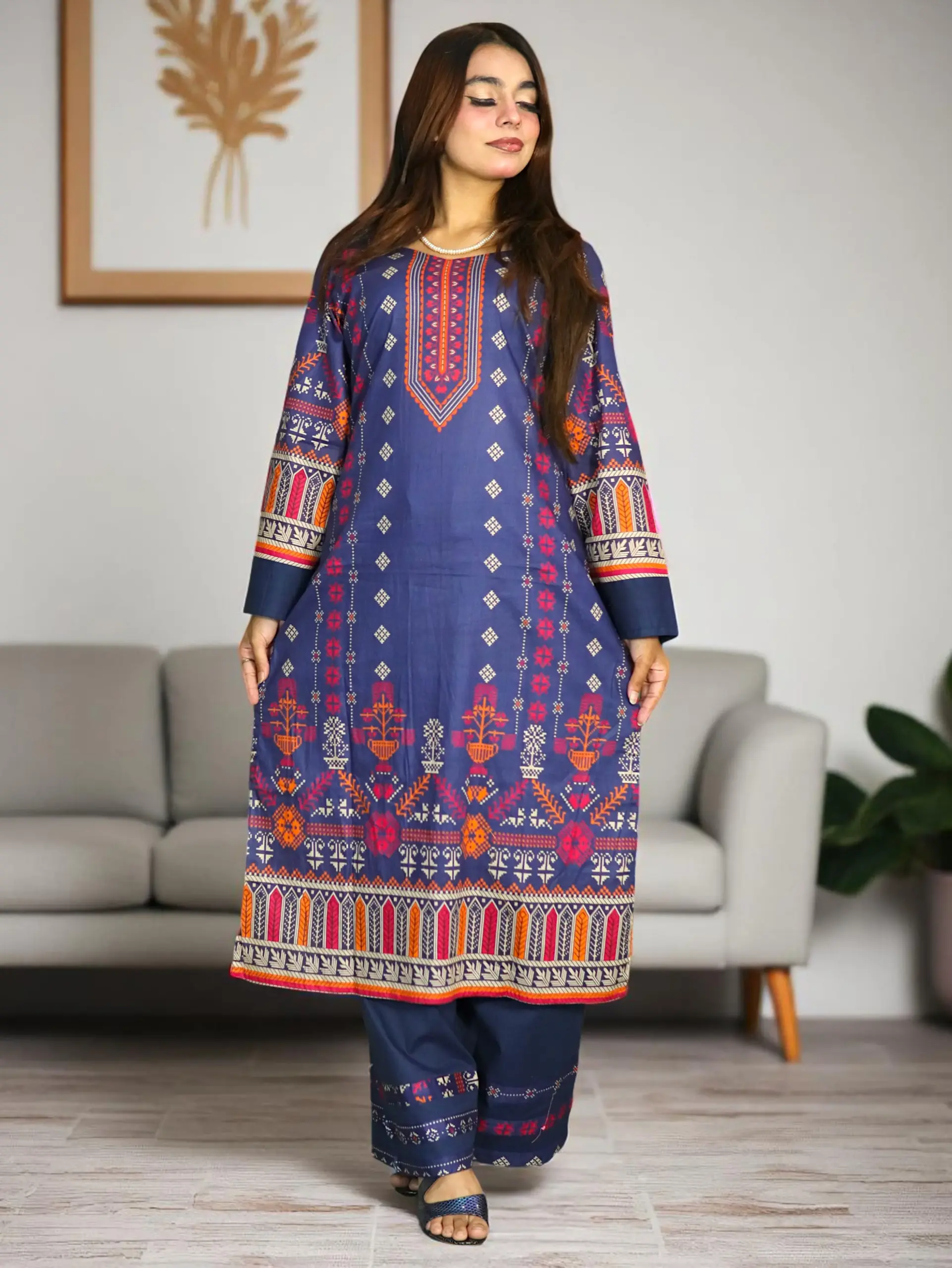 PAKISTANI INSPIRED MALHAR LAWN CODE 180 BLUE (1)