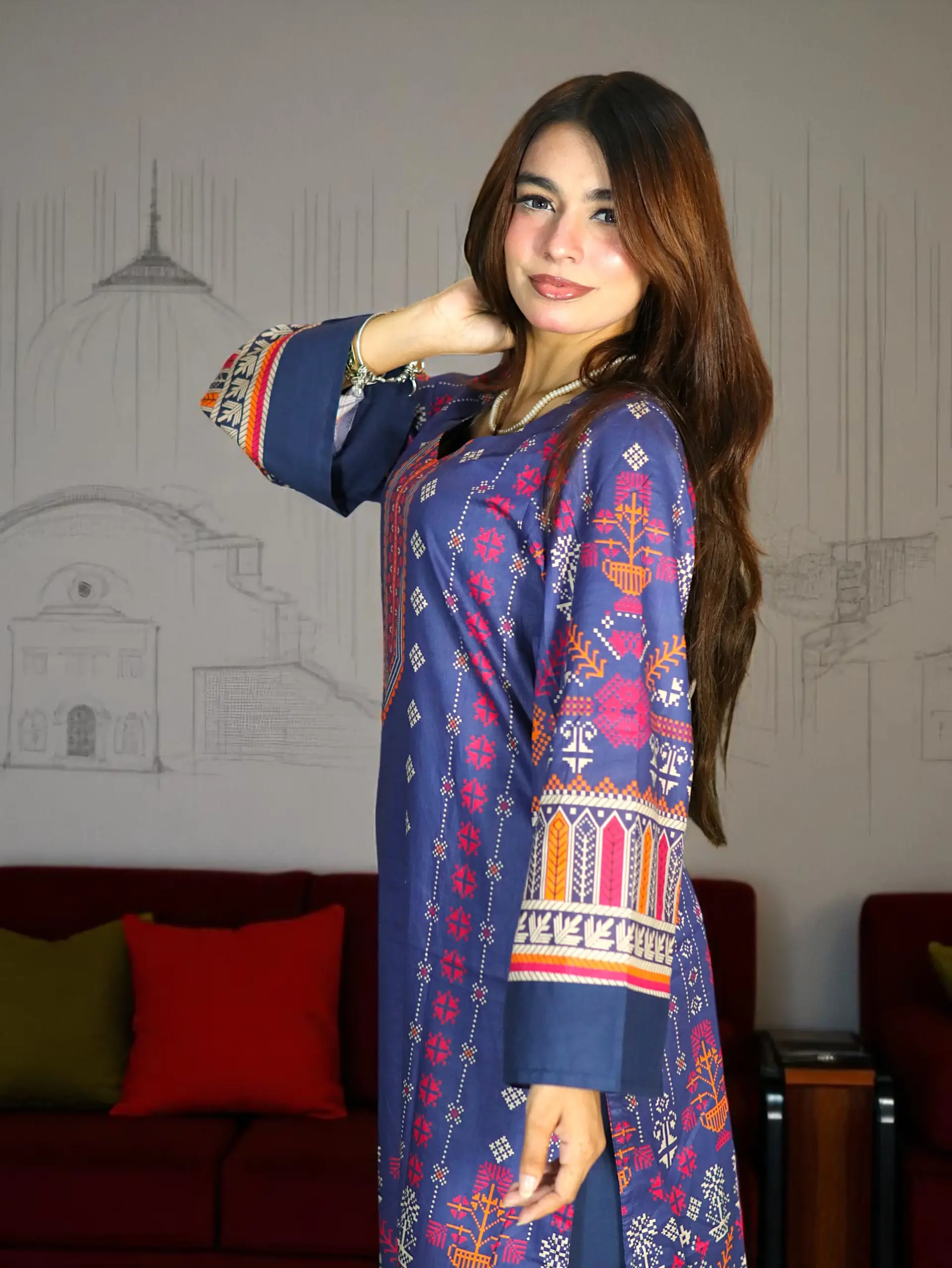 PAKISTANI INSPIRED MALHAR LAWN CODE 180 BLUE (2)