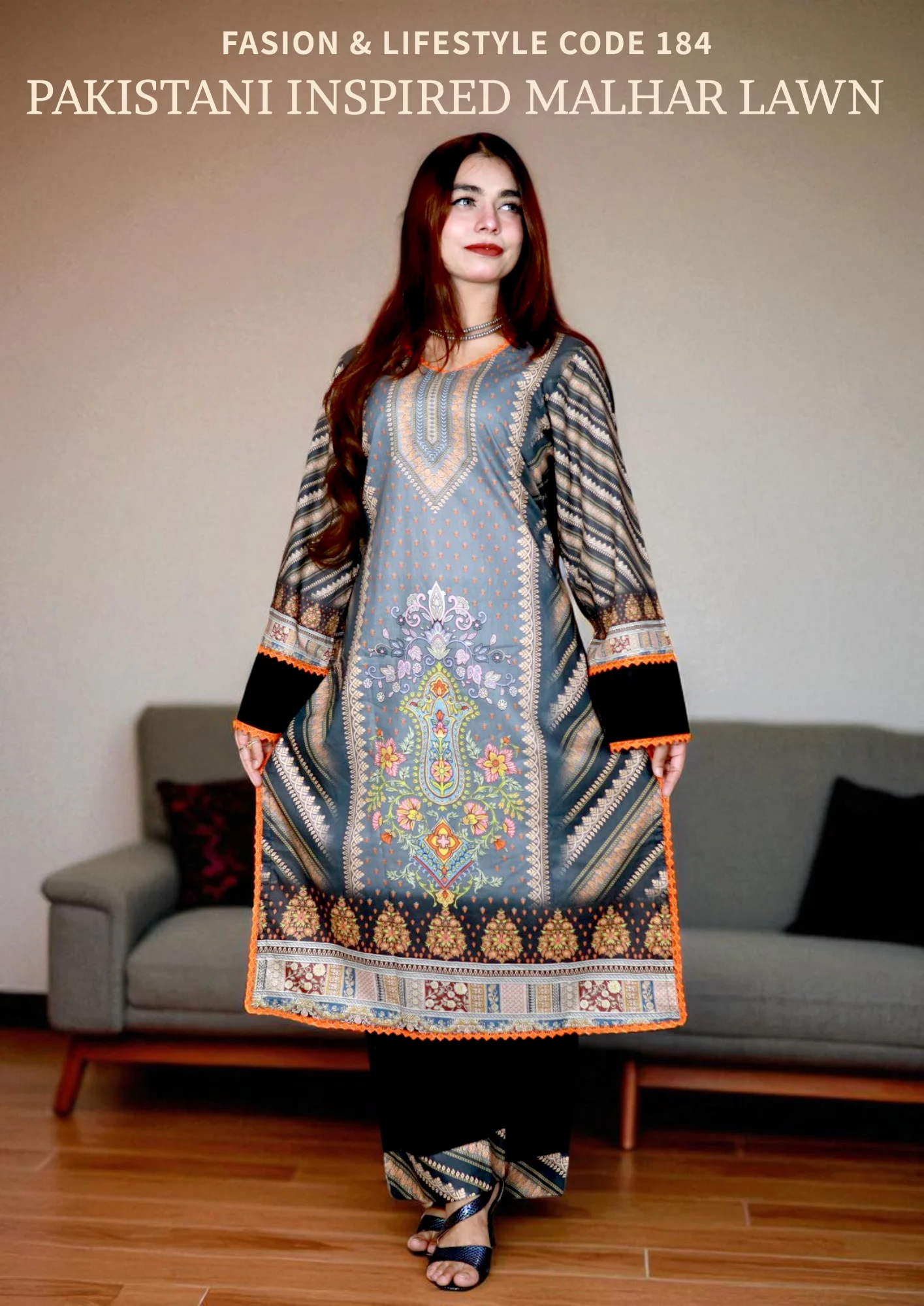 PAKISTANI INSPIRED MALHAR LAWN CODE 184 (2)