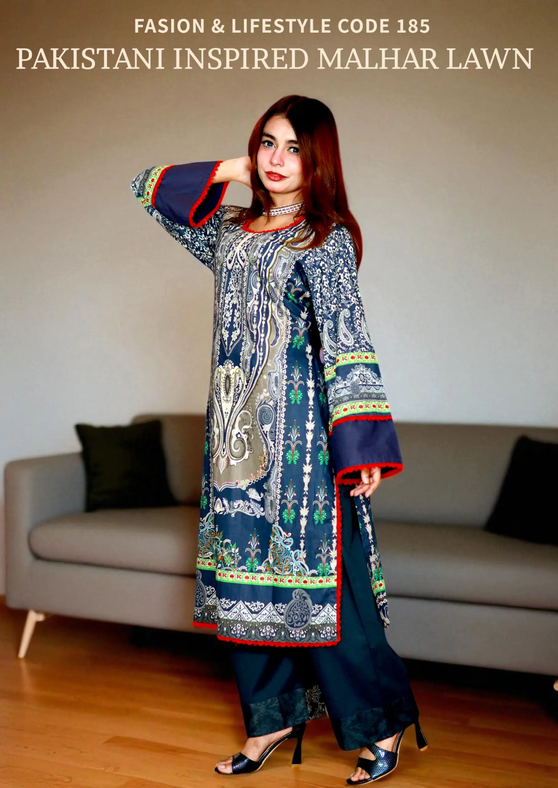 PAKISTANI INSPIRED MALHAR LAWN CODE 185 BLUE (4)