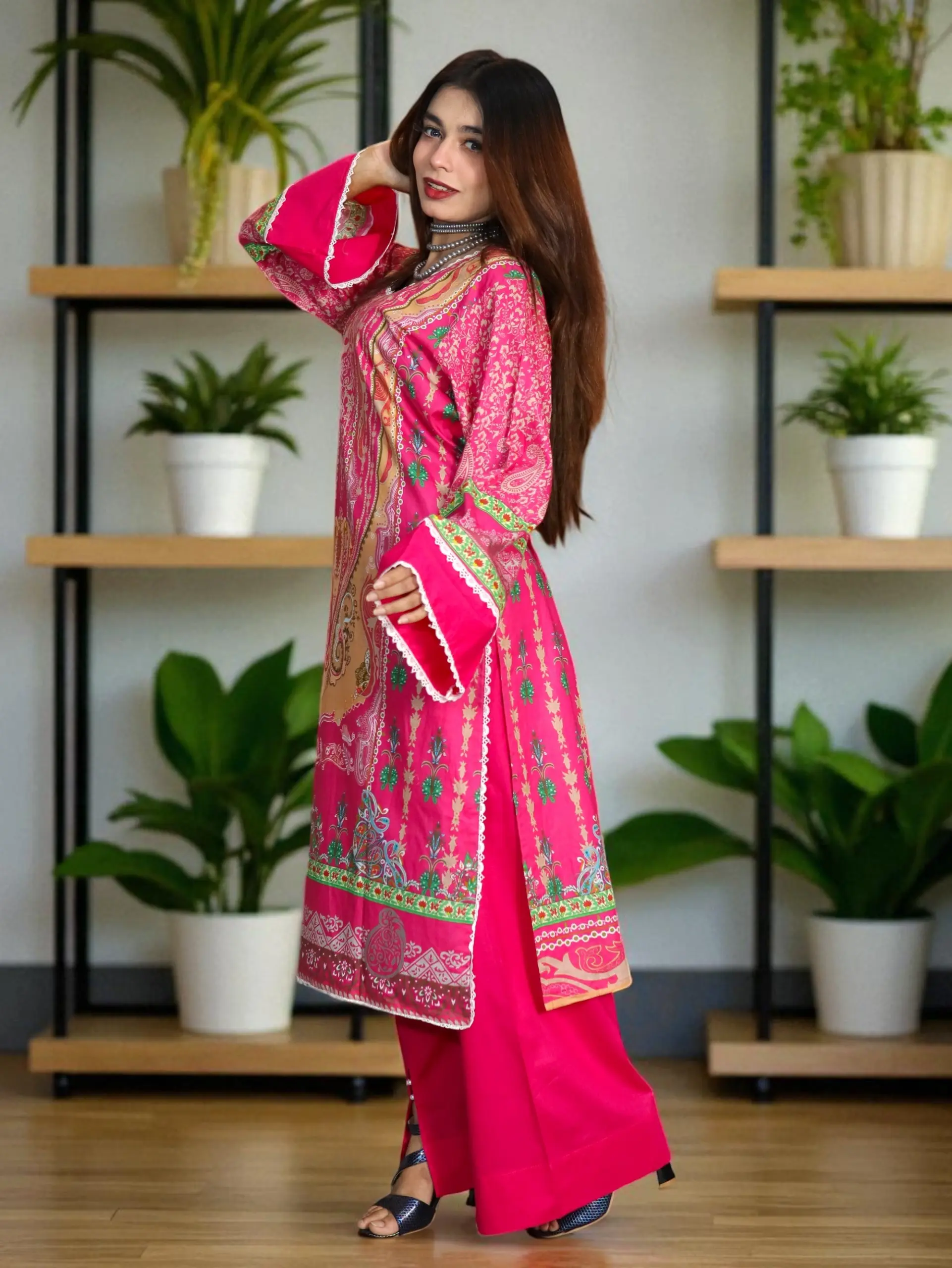 PAKISTANI INSPIRED MALHAR LAWN CODE 185 PINK (2)