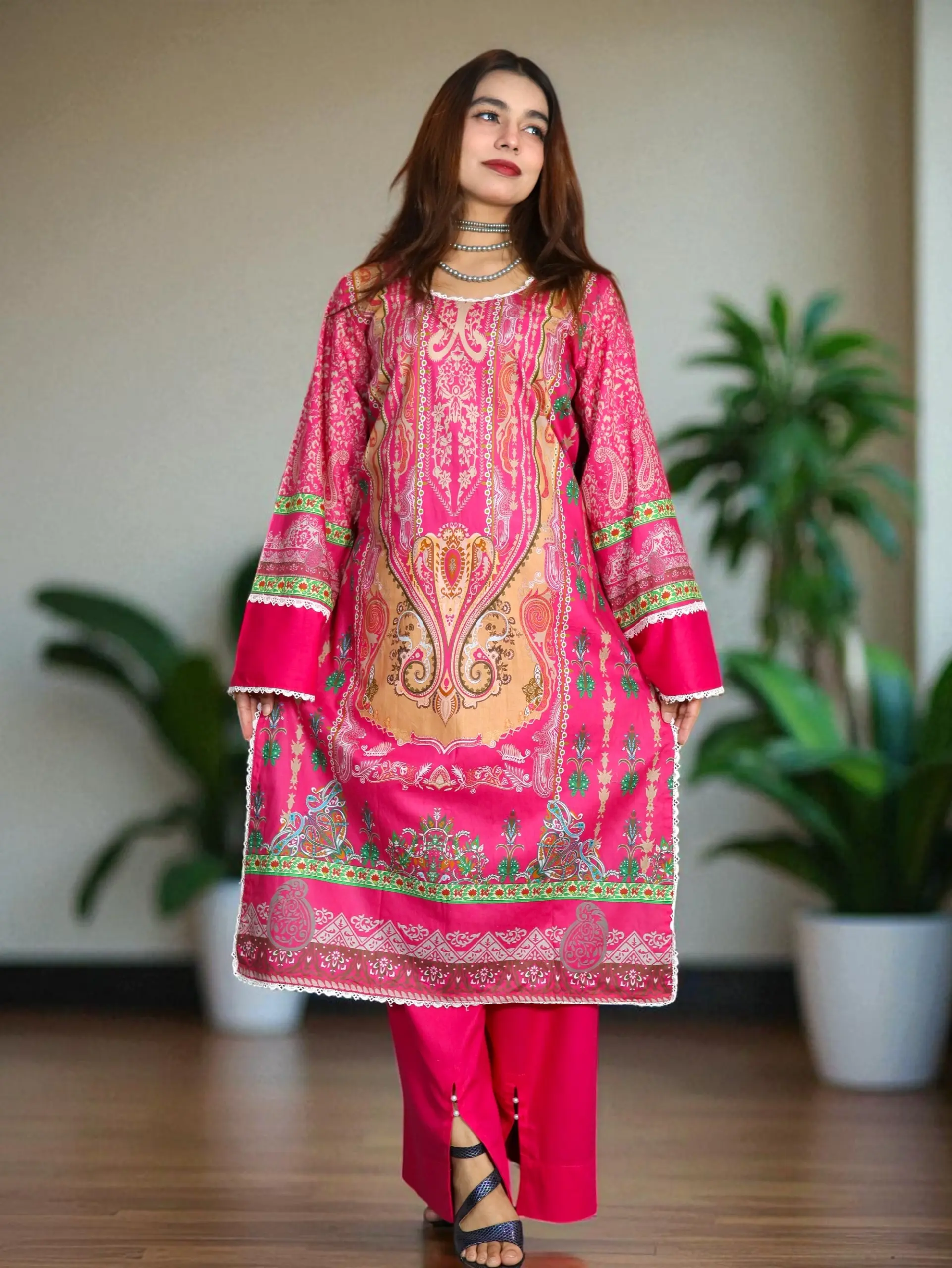 PAKISTANI INSPIRED MALHAR LAWN CODE 185 PINK (3)