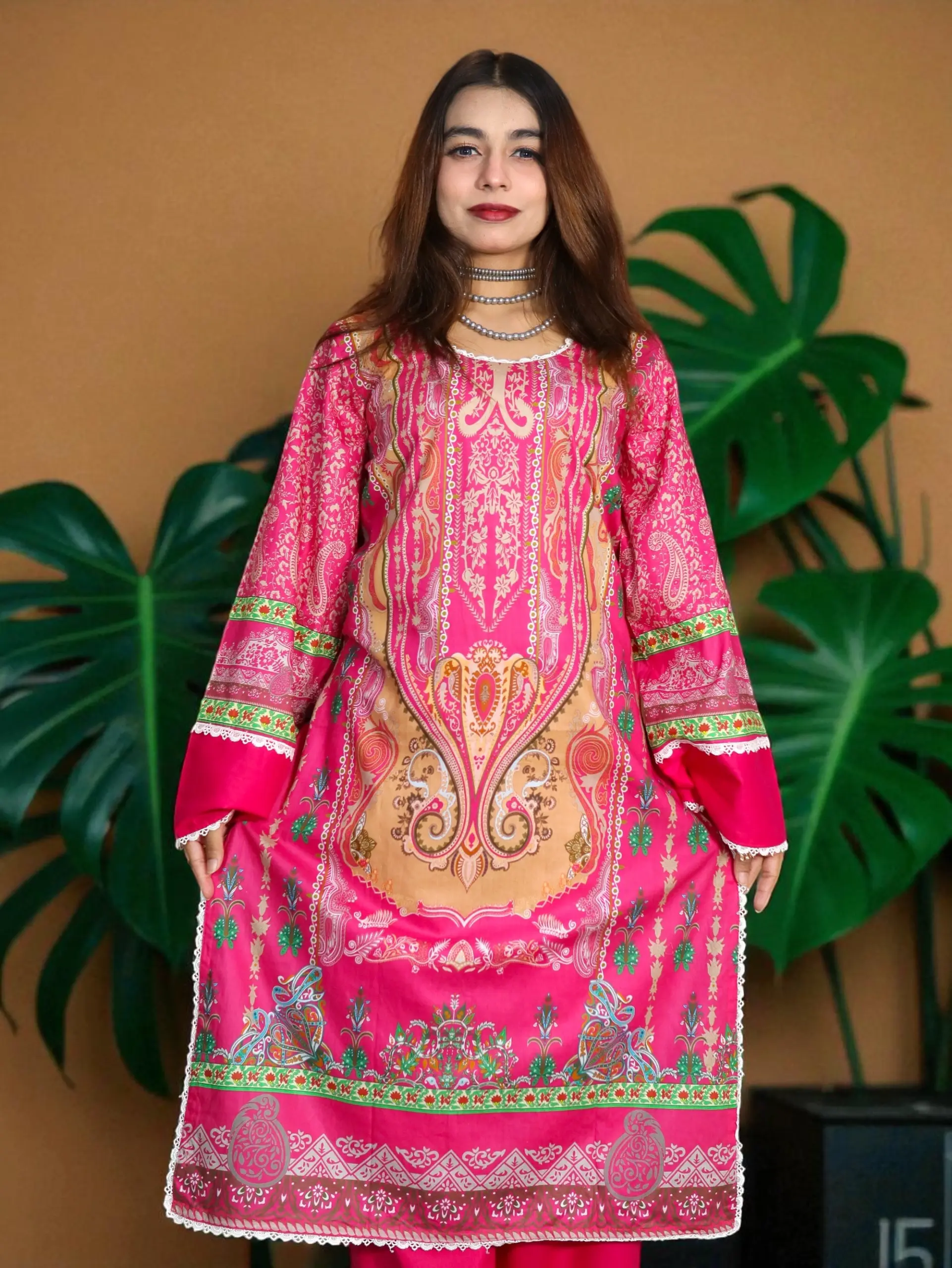 PAKISTANI INSPIRED MALHAR LAWN CODE 185 PINK (5)