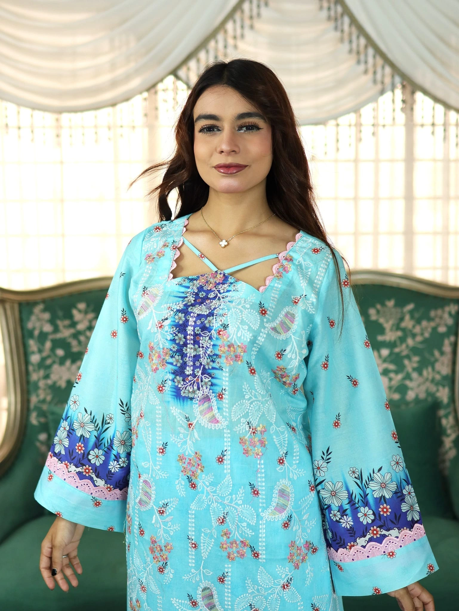 INDIAN INSPIRED MANNAT LAWN BLUE (1)