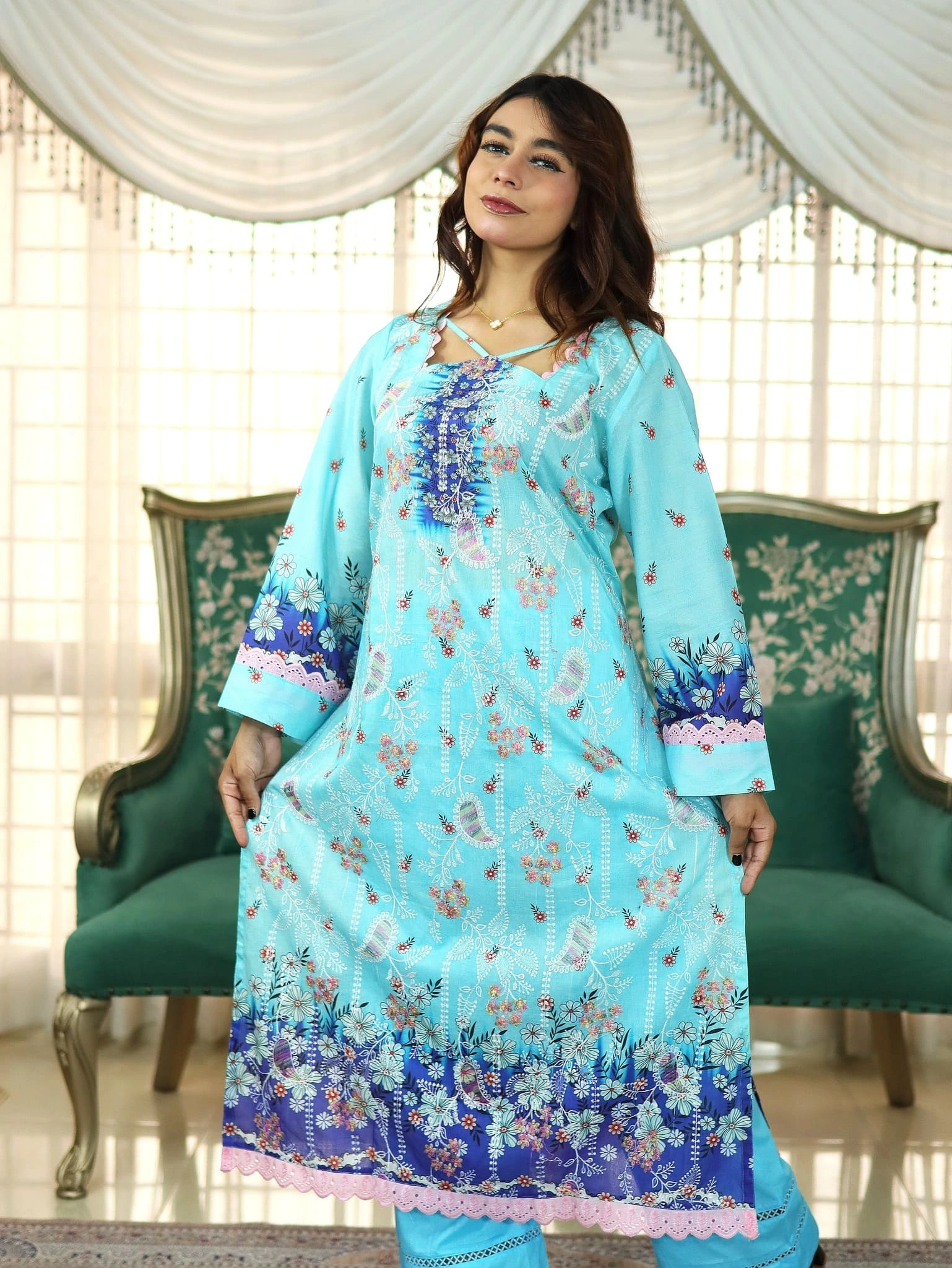 INDIAN INSPIRED MANNAT LAWN BLUE (2)