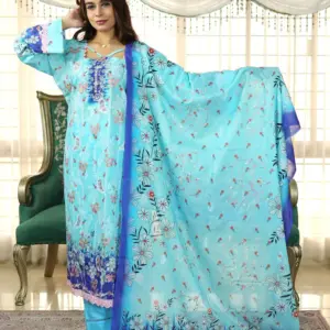 INDIAN INSPIRED MANNAT LAWN BLUE