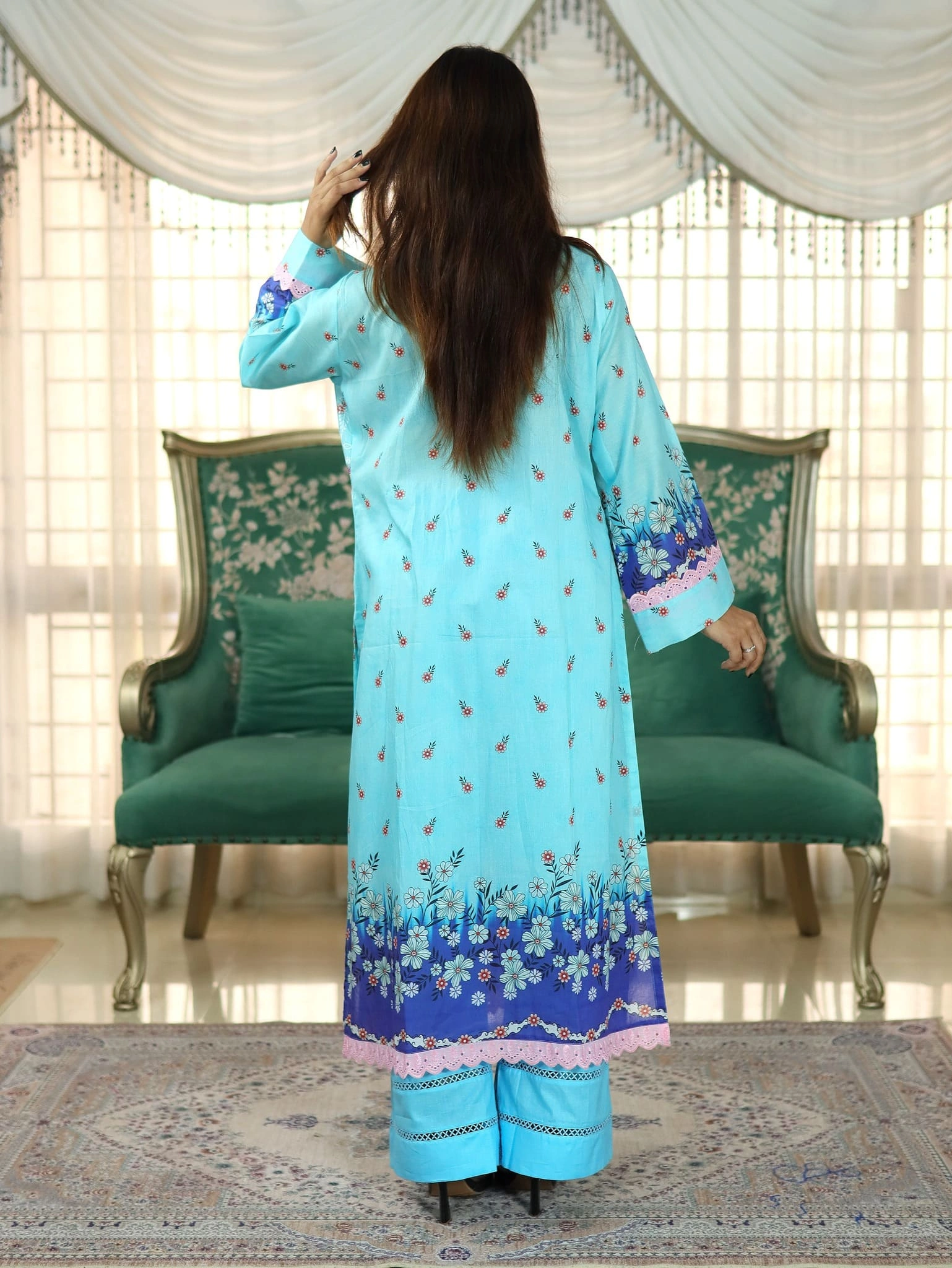 INDIAN INSPIRED MANNAT LAWN BLUE (5)