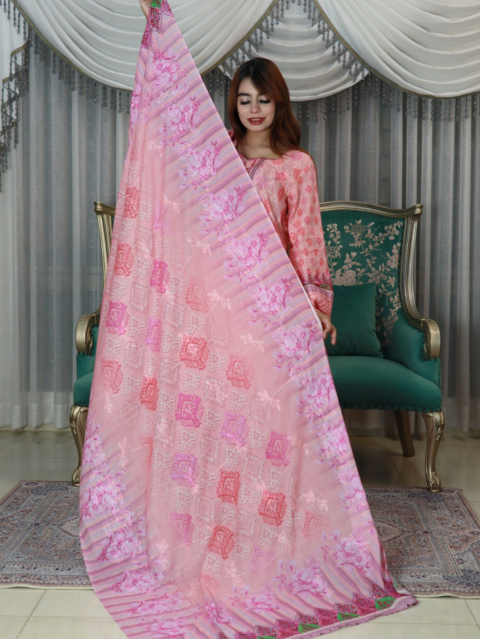 INDIAN INSPIRED MANNAT LAWN PINK (1)