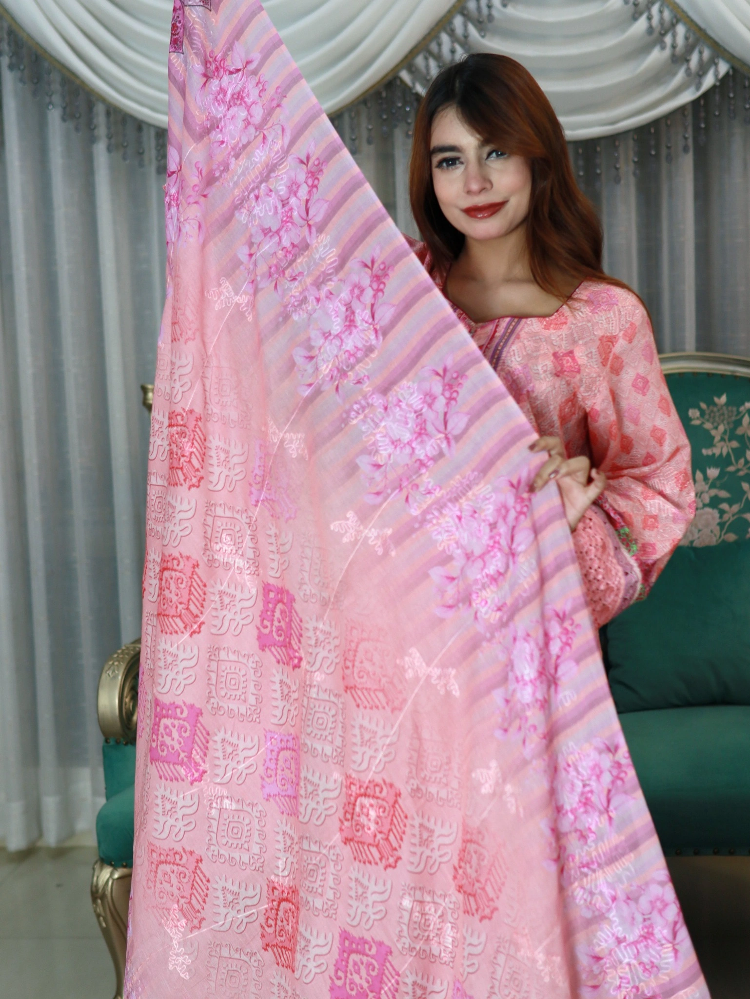 INDIAN INSPIRED MANNAT LAWN PINK (2)