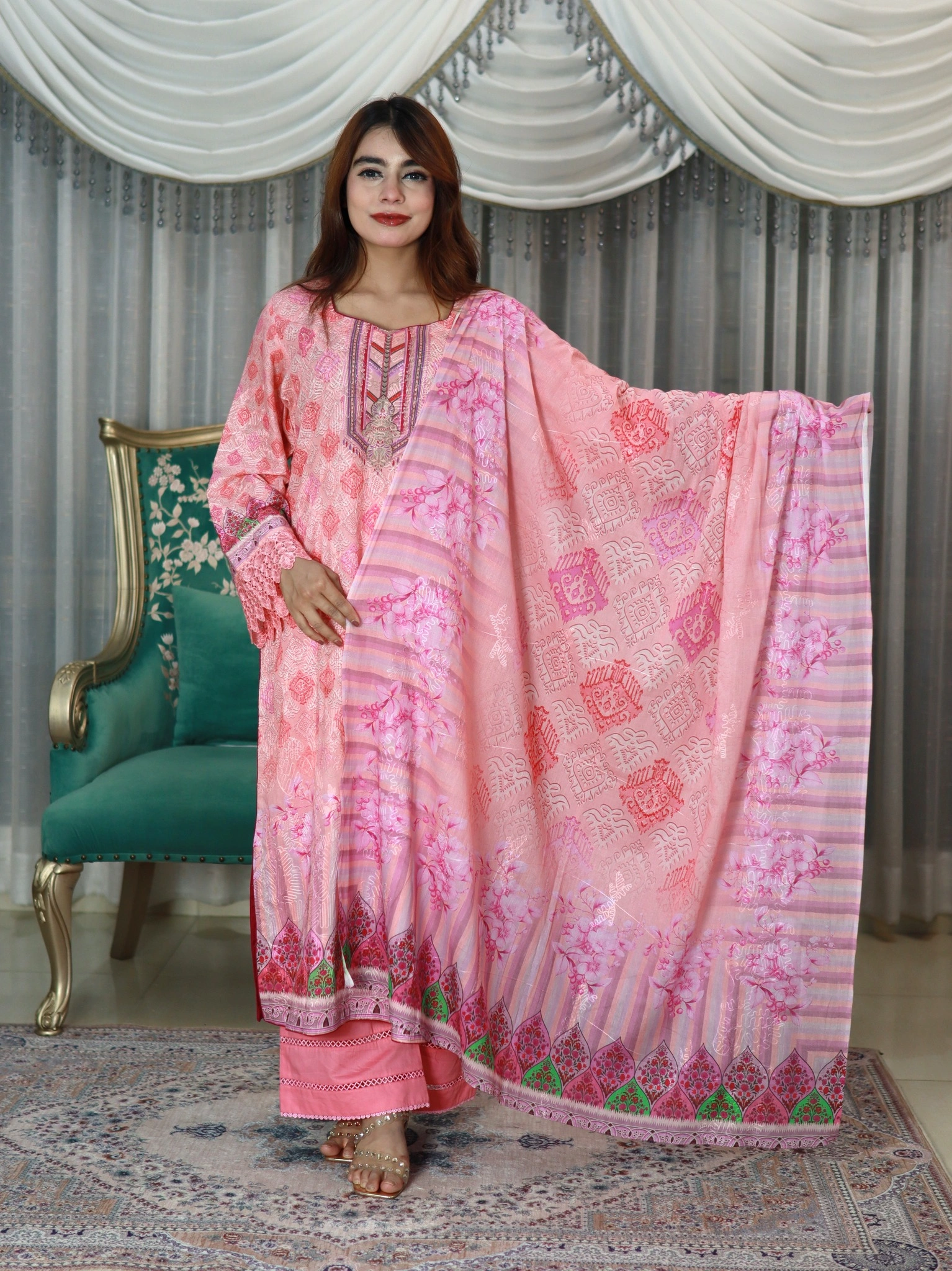 INDIAN INSPIRED MANNAT LAWN PINK (6)