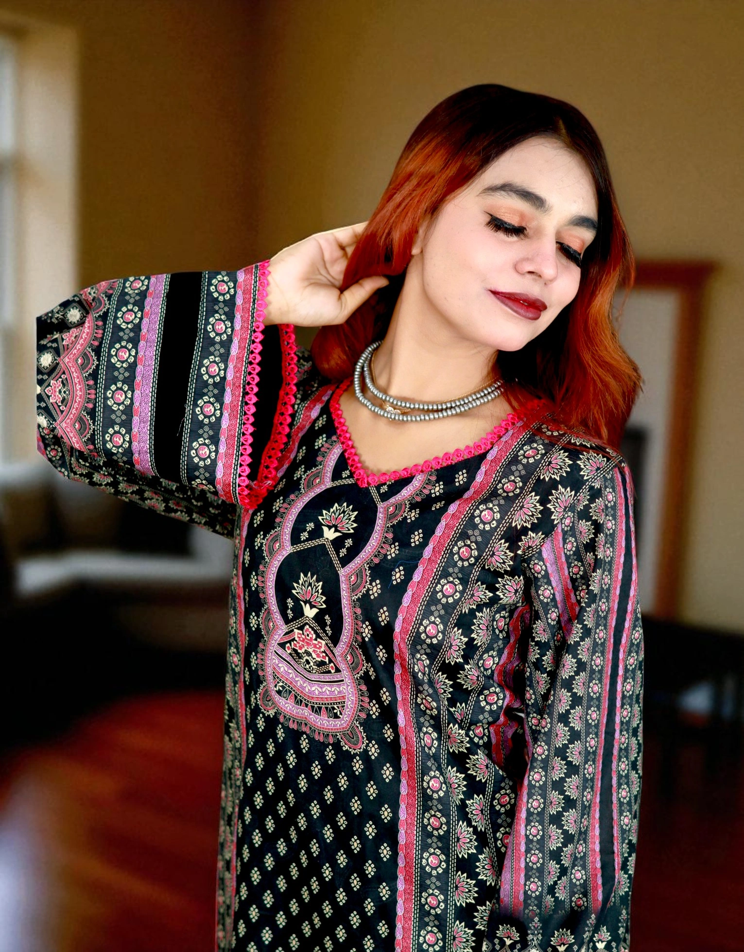 PAKISTANI INSPIRED MALHAR LAWN CODE 195 BLACK (10)