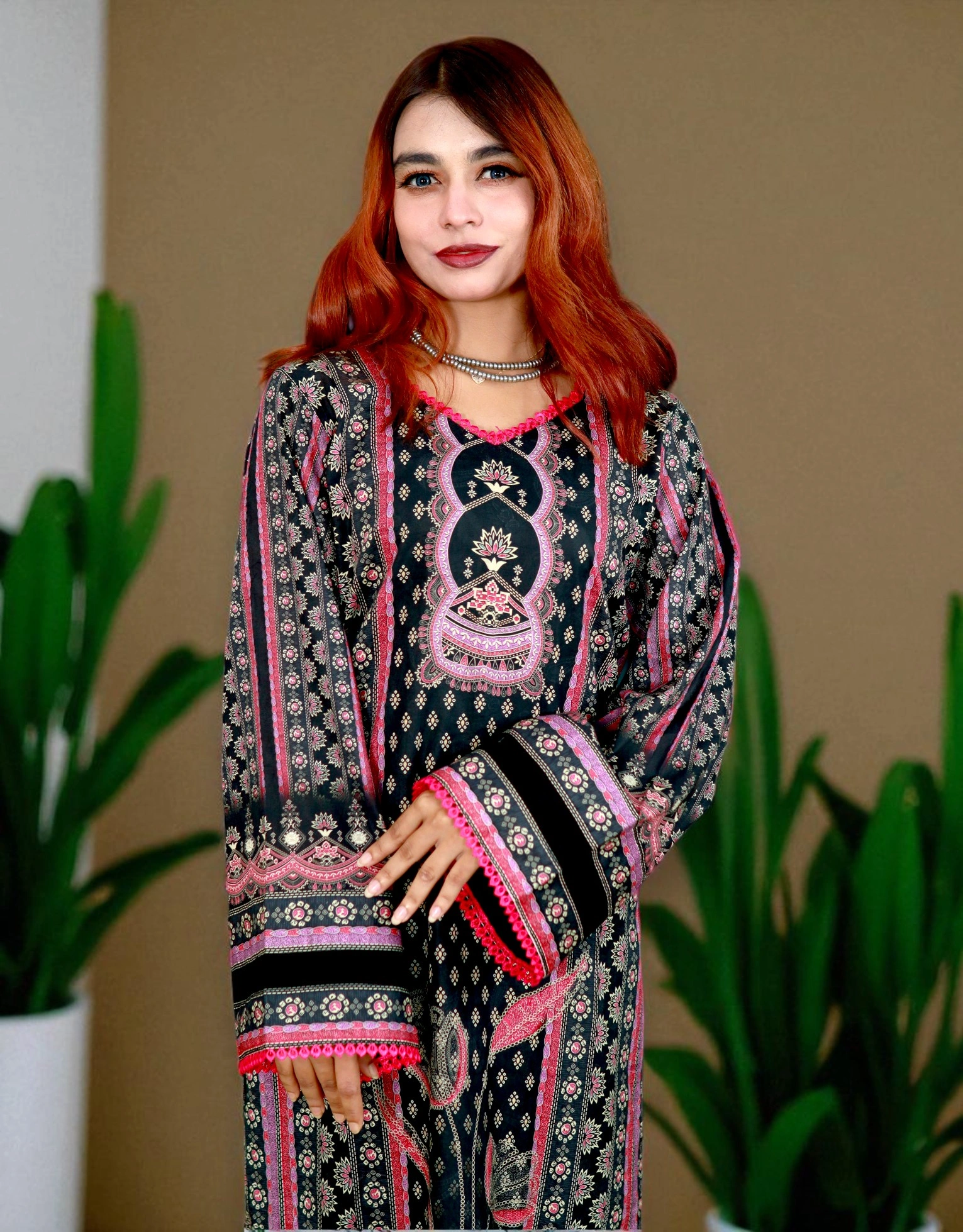 PAKISTANI INSPIRED MALHAR LAWN CODE 195 BLACK (15)