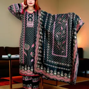 PAKISTANI INSPIRED MALHAR LAWN CODE 195 BLACK