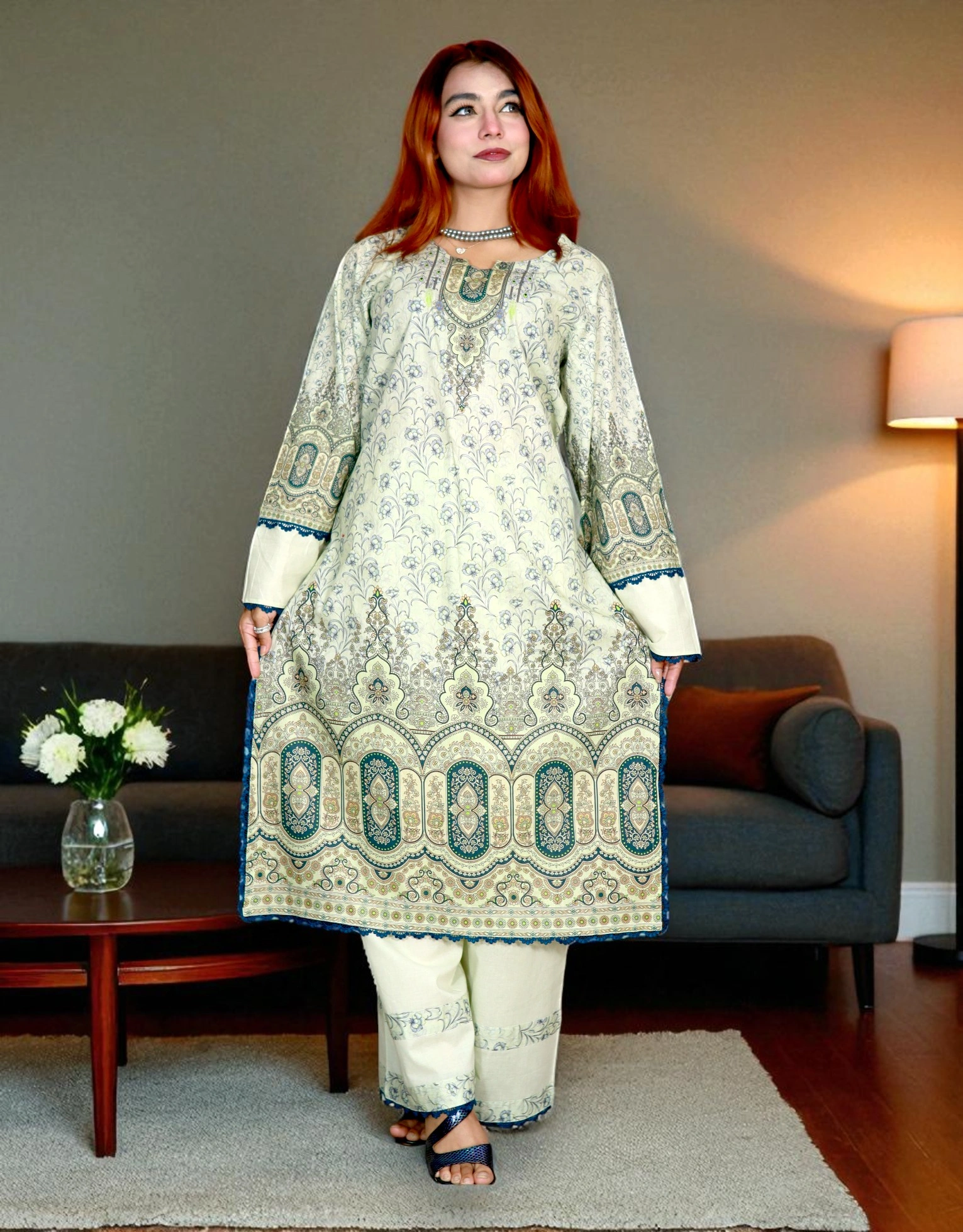 PAKISTANI INSPIRED MALHAR LAWN CODE 196 white (1)