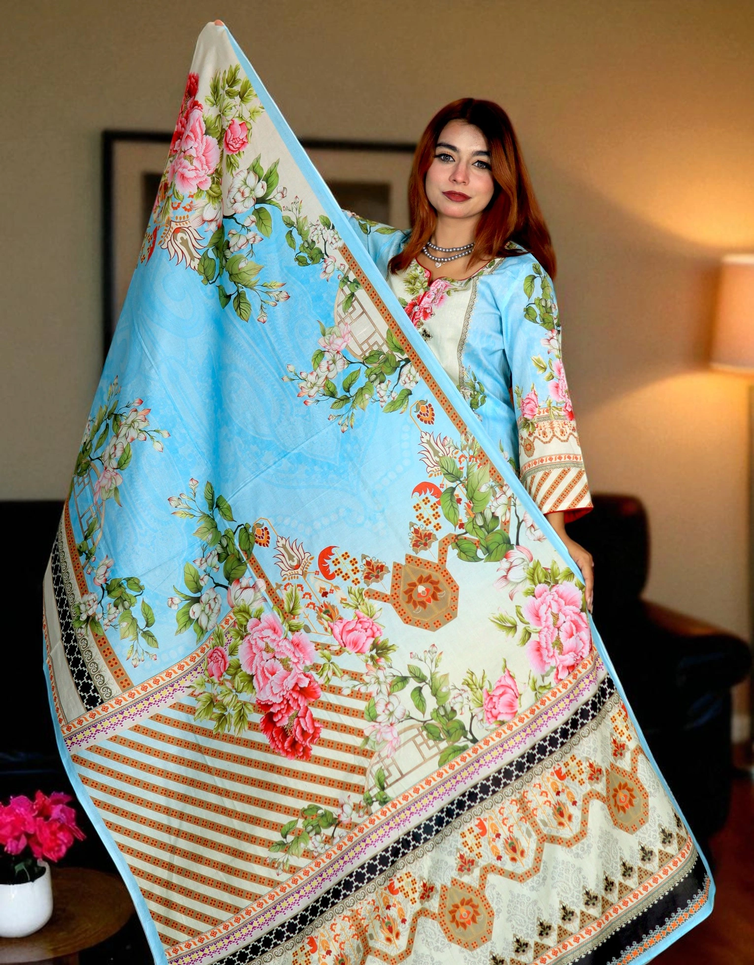 PAKISTANI INSPIRED MALHAR LAWN CODE 4 sky (13)