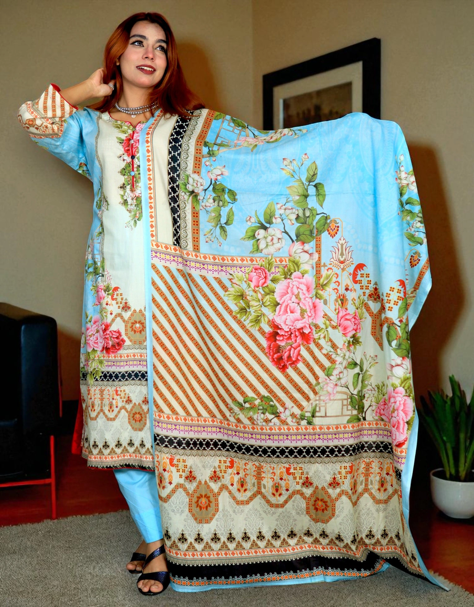 PAKISTANI INSPIRED MALHAR LAWN CODE 4 sky (20)