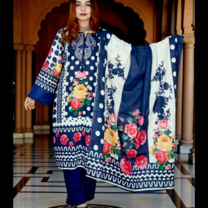 PAKISTANI INSPIRED MALHAR LAWN CODE 201 BLUE