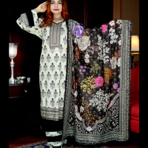 PAKISTANI INSPIRED MALHAR LAWN || CODE 202 WHITE & BLACK