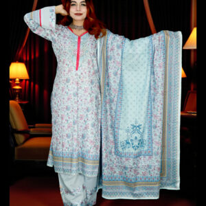 PAKISTANI INSPIRED MALHAR LAWN CODE 204 LIGHT SKY