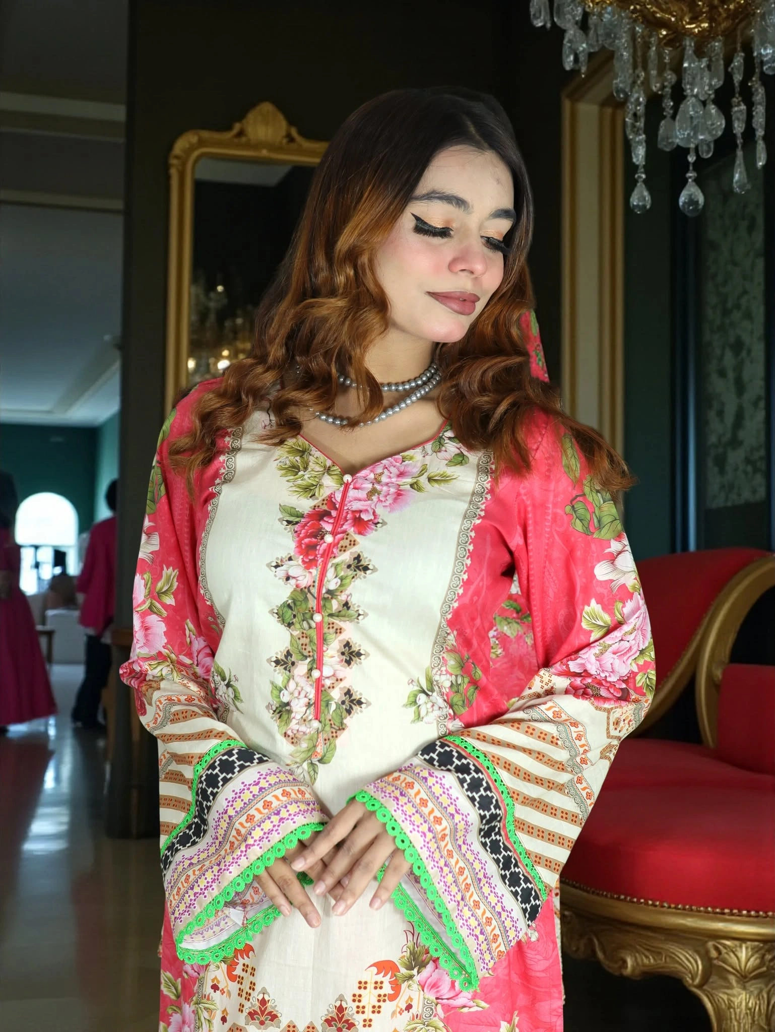 PAKISTANI INSPIRED MALHAR LAWN CODE 04 PINK (3)