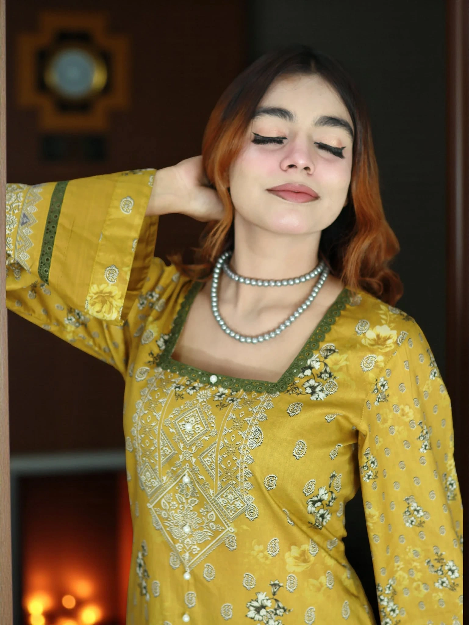 PAKISTANI INSPIRED MALHAR LAWN CODE 200 DEEP OLIVE (2)