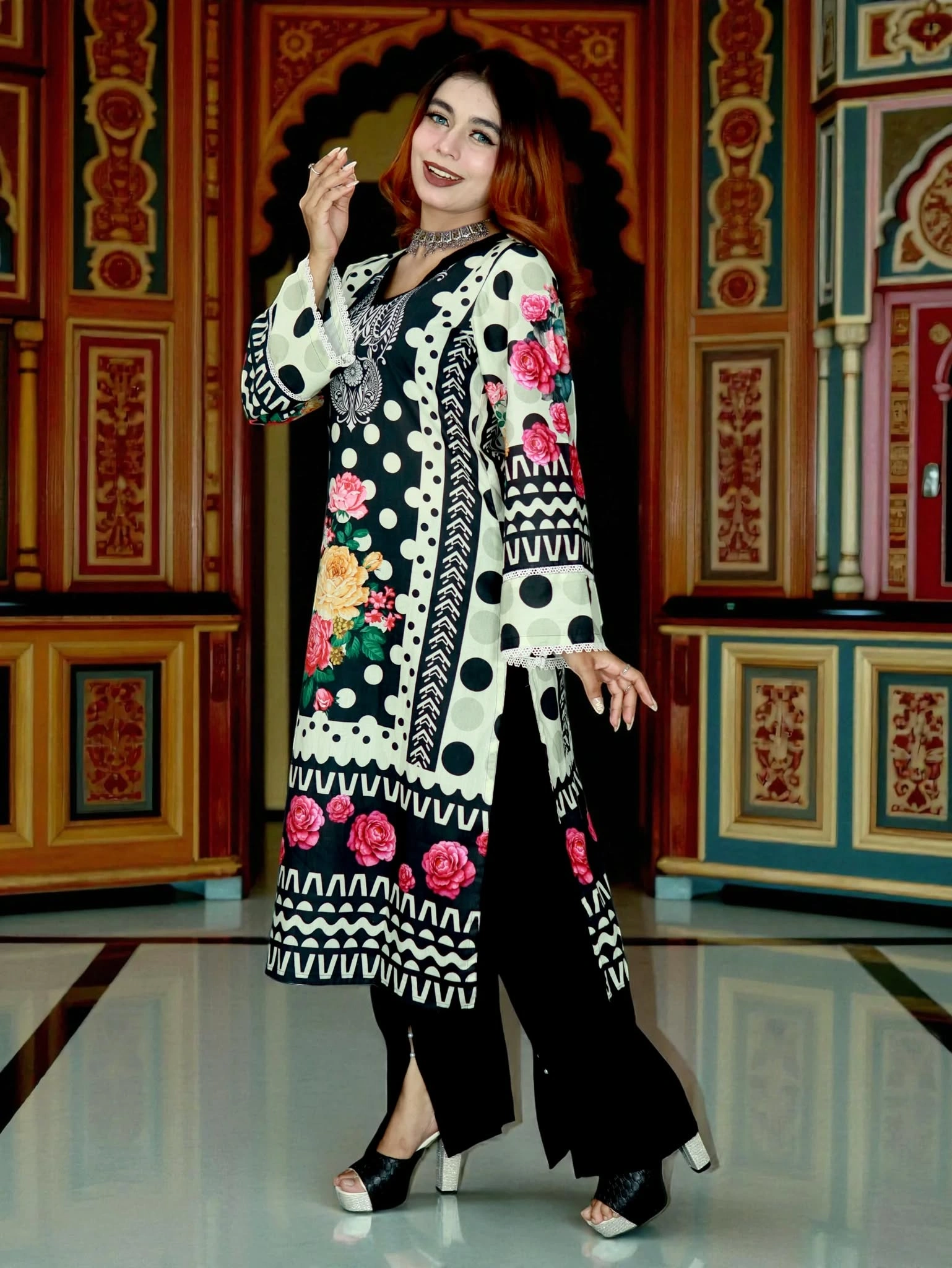 PAKISTANI INSPIRED MALHAR LAWN CODE 201 BLACK (6)