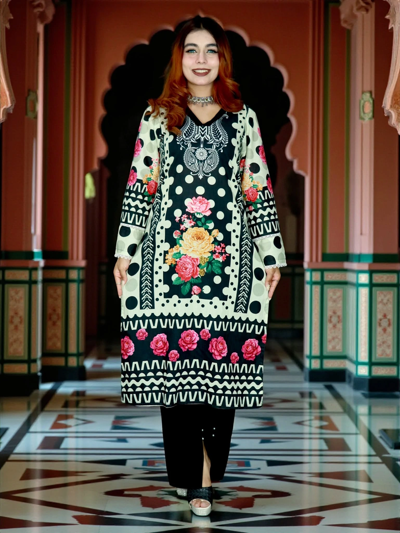 PAKISTANI INSPIRED MALHAR LAWN CODE 201 BLACK (7)