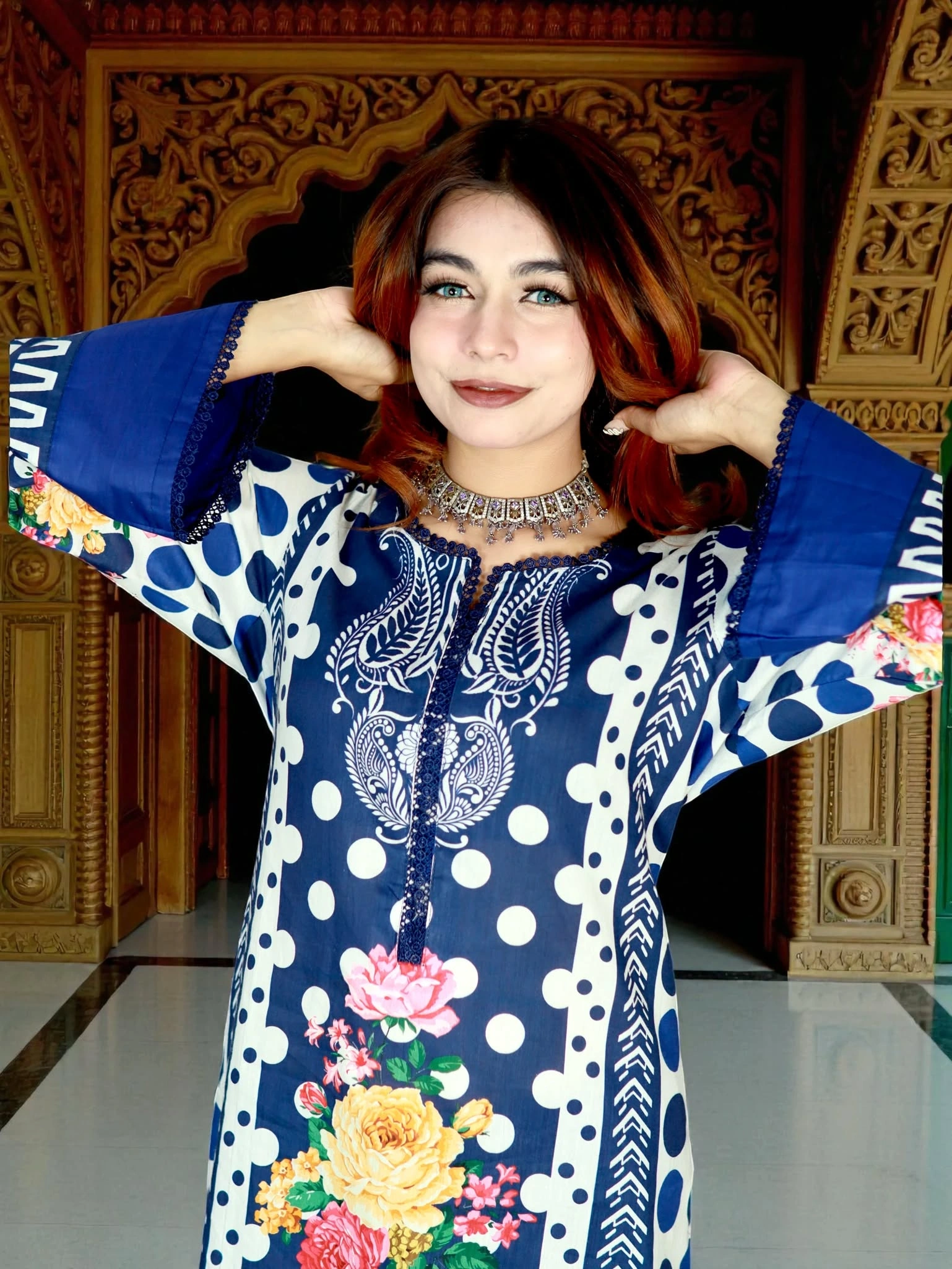 PAKISTANI INSPIRED MALHAR LAWN CODE 201 BLUE (5)