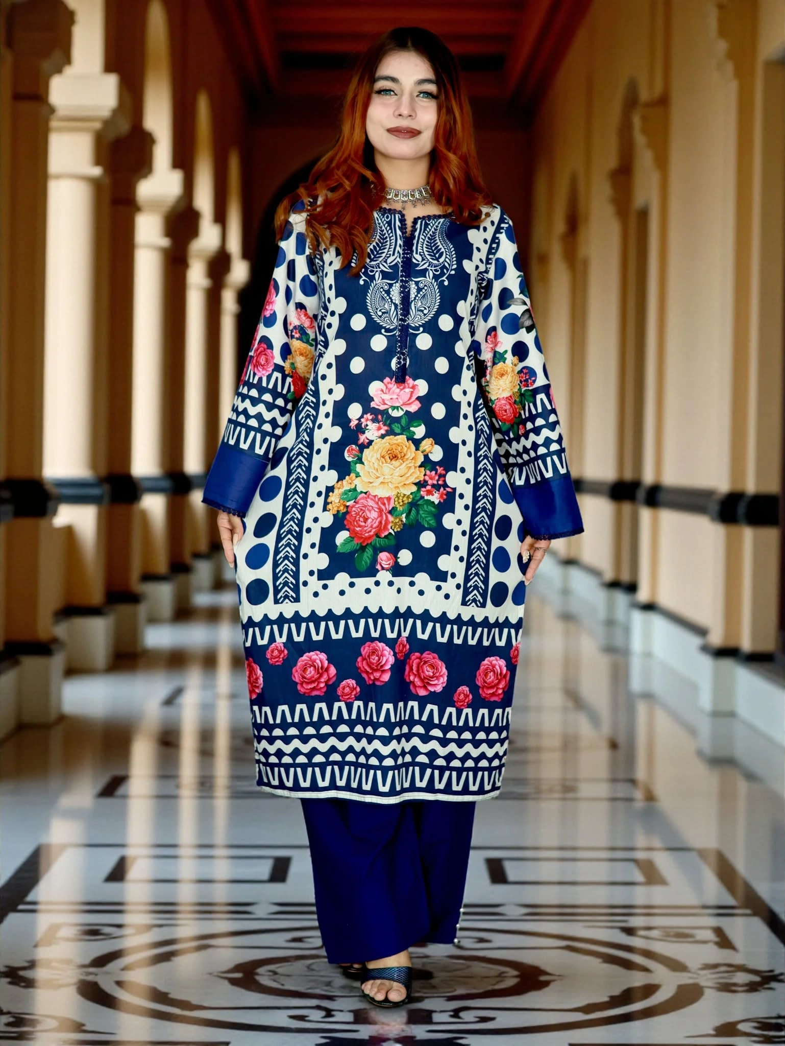 PAKISTANI INSPIRED MALHAR LAWN CODE 201 BLUE (7)