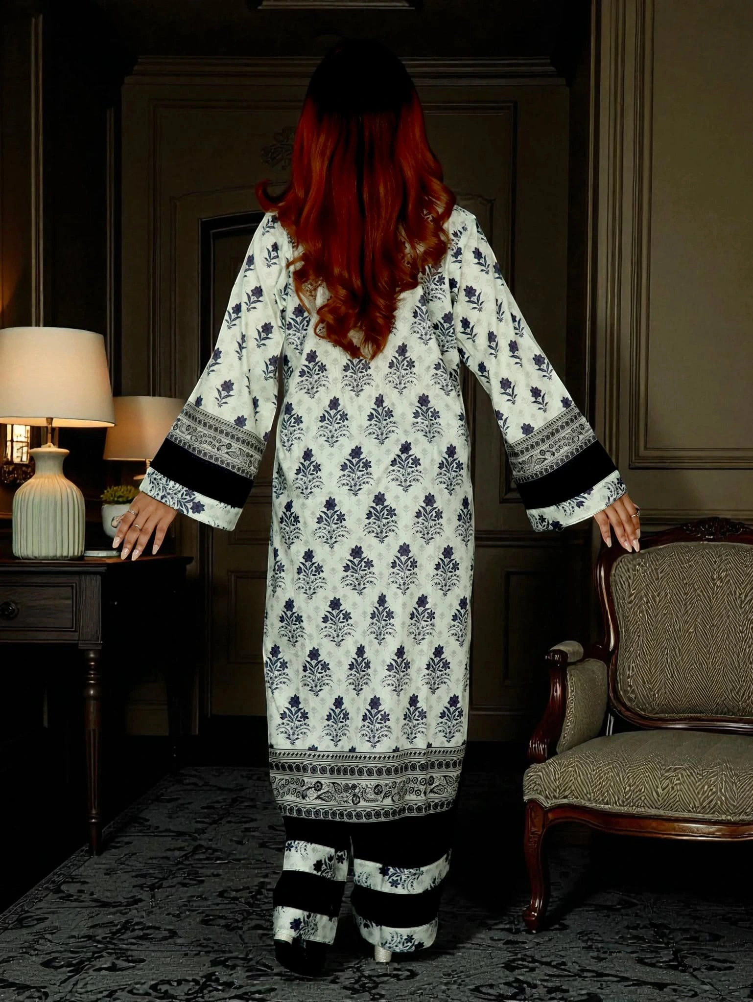 PAKISTANI INSPIRED MALHAR LAWN CODE 202 WHITE & BLACK (4)