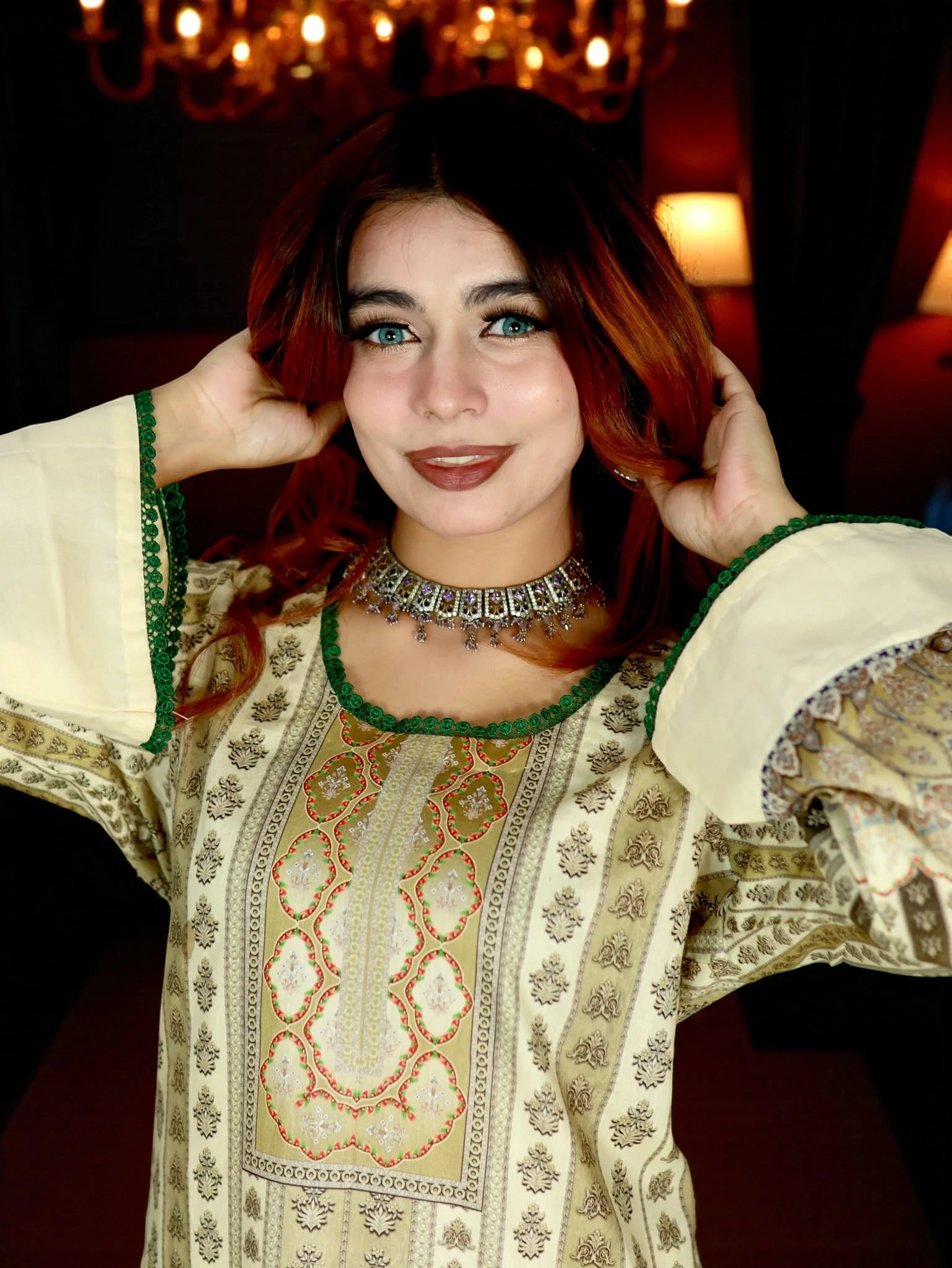 PAKISTANI INSPIRED MALHAR LAWN CODE 203 GOLDEN (2)