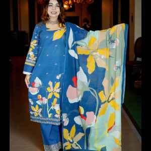 SWISS PURE COTTON LAWN 1008 BLUE