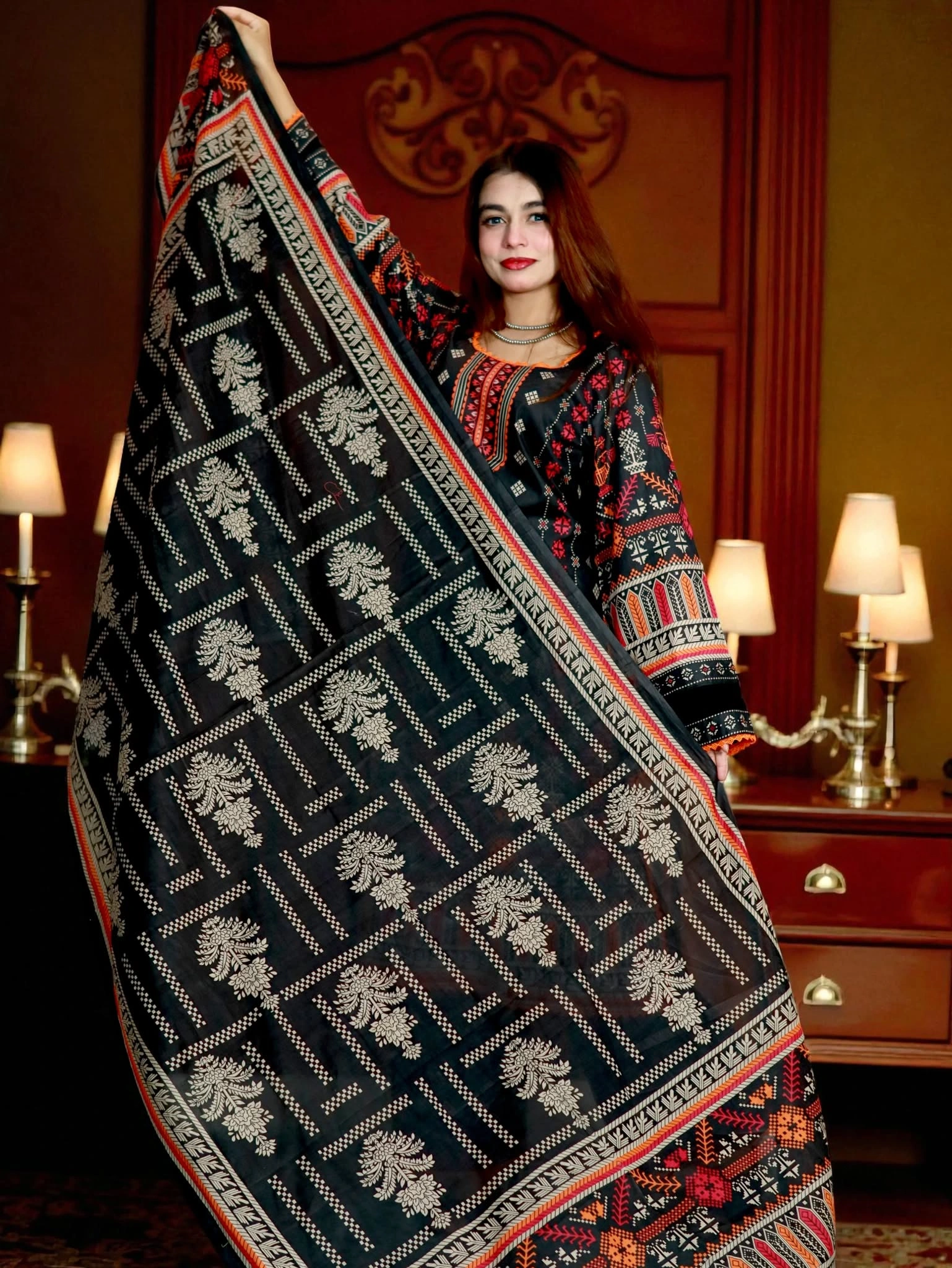 PAKISTANI INSPIRED MALHAR LAWN CODE 180 BLACK (4) (1)