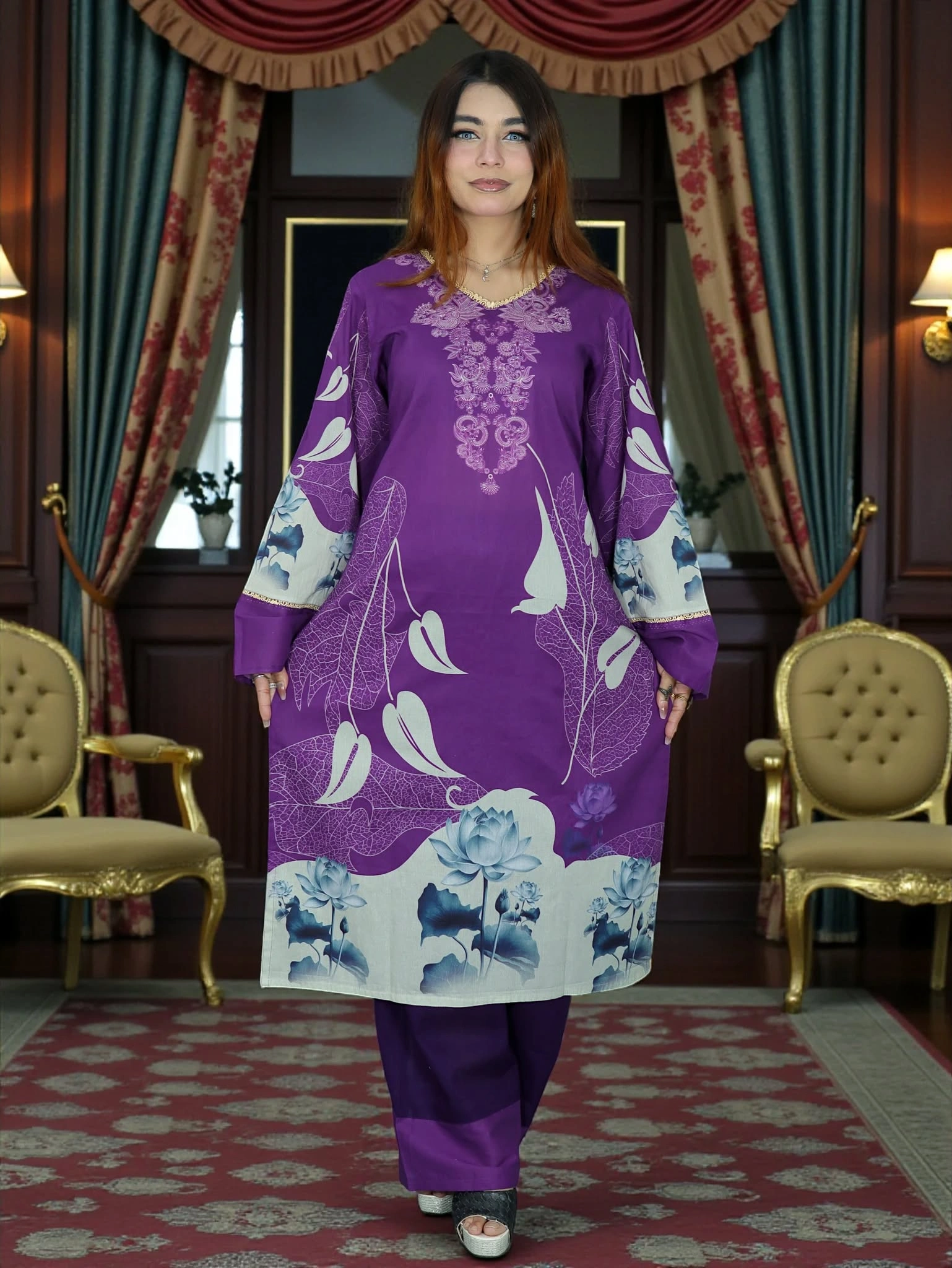 SWISS PURE COTTON LAWN CLOUD 1011 PURPLE (1)