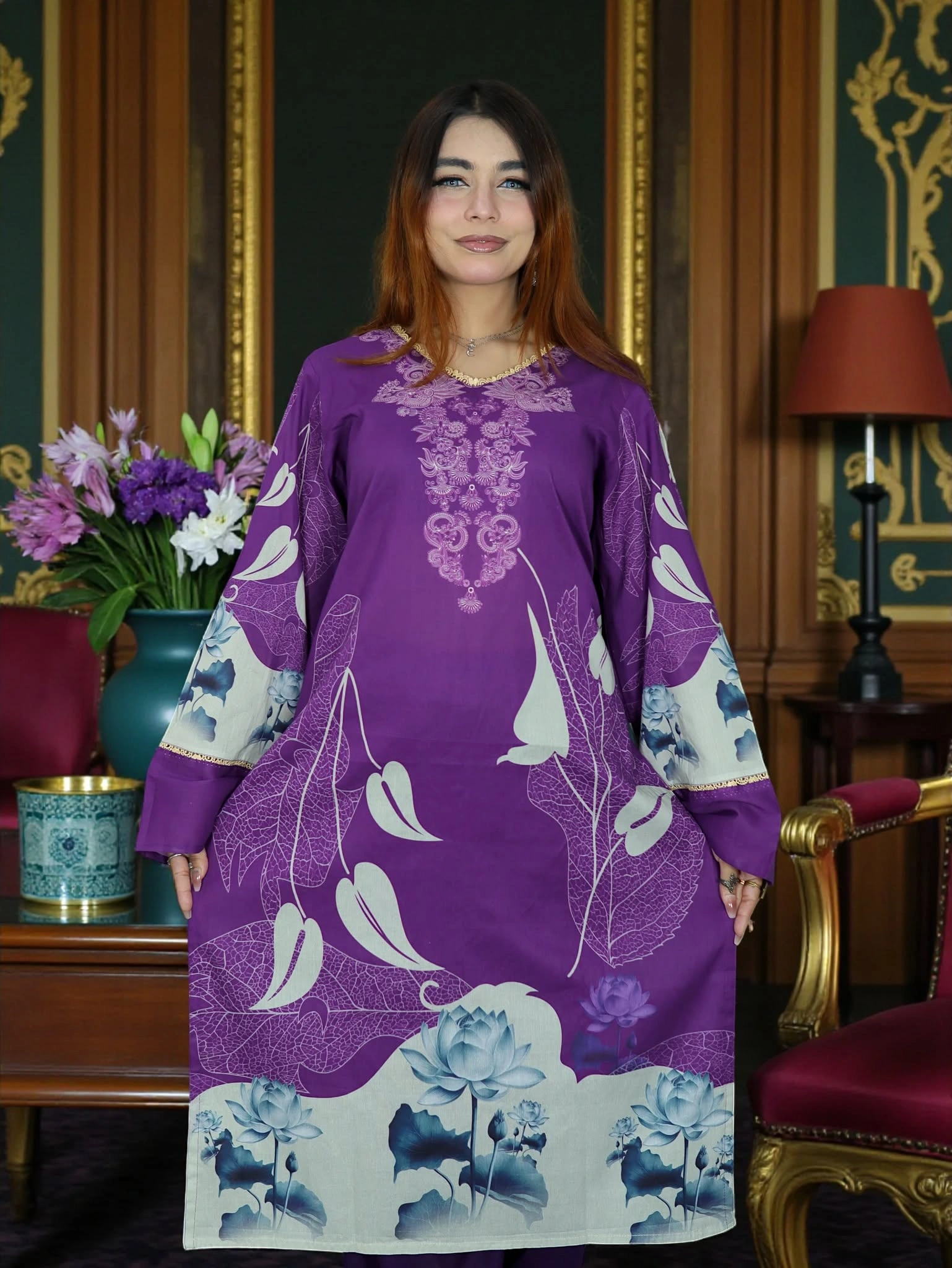 SWISS PURE COTTON LAWN CLOUD 1011 PURPLE (3)