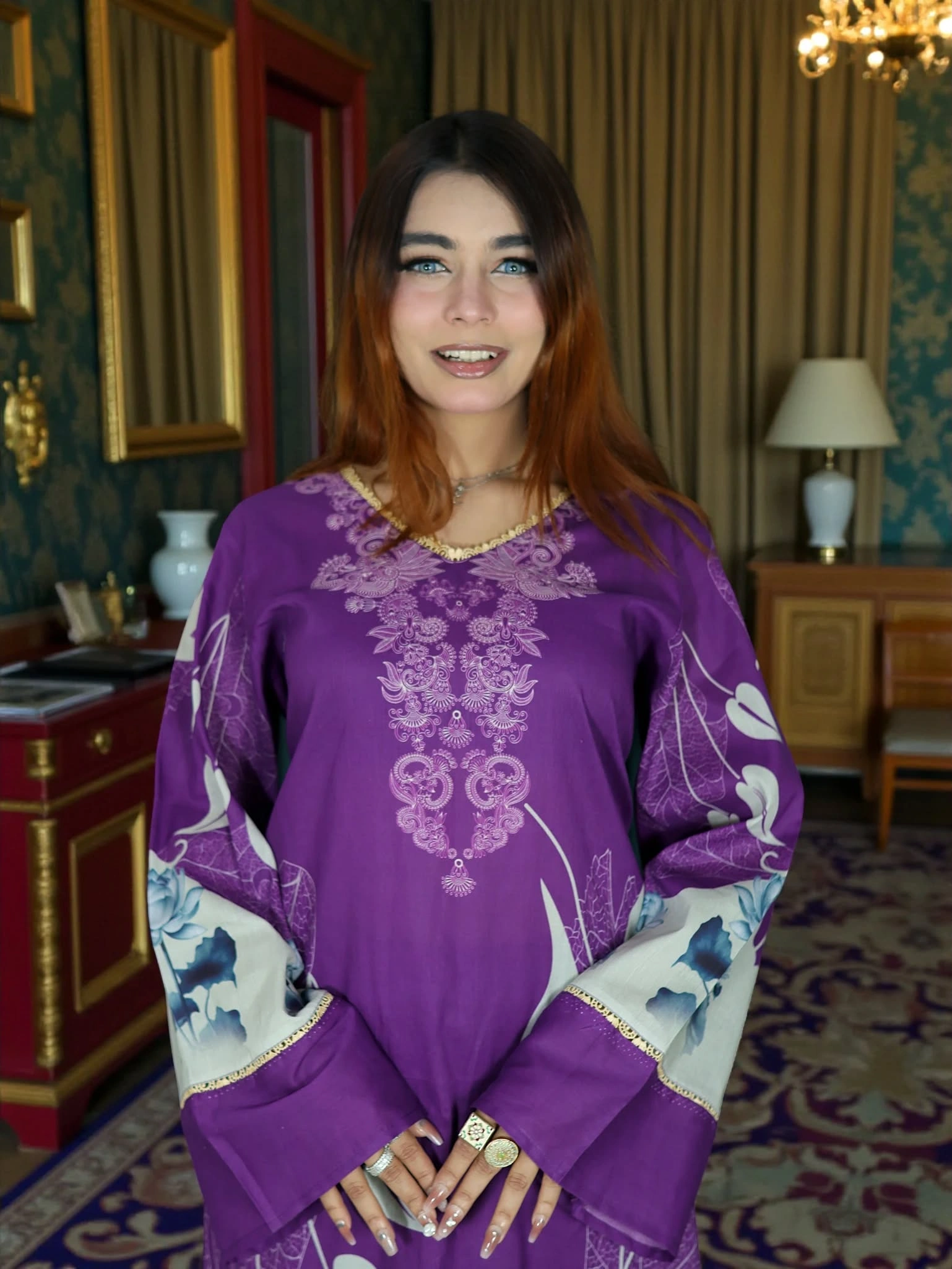 SWISS PURE COTTON LAWN CLOUD 1011 PURPLE (8)