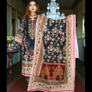 SWISS PURE COTTON LAWN CLOUD 1012 BLACK