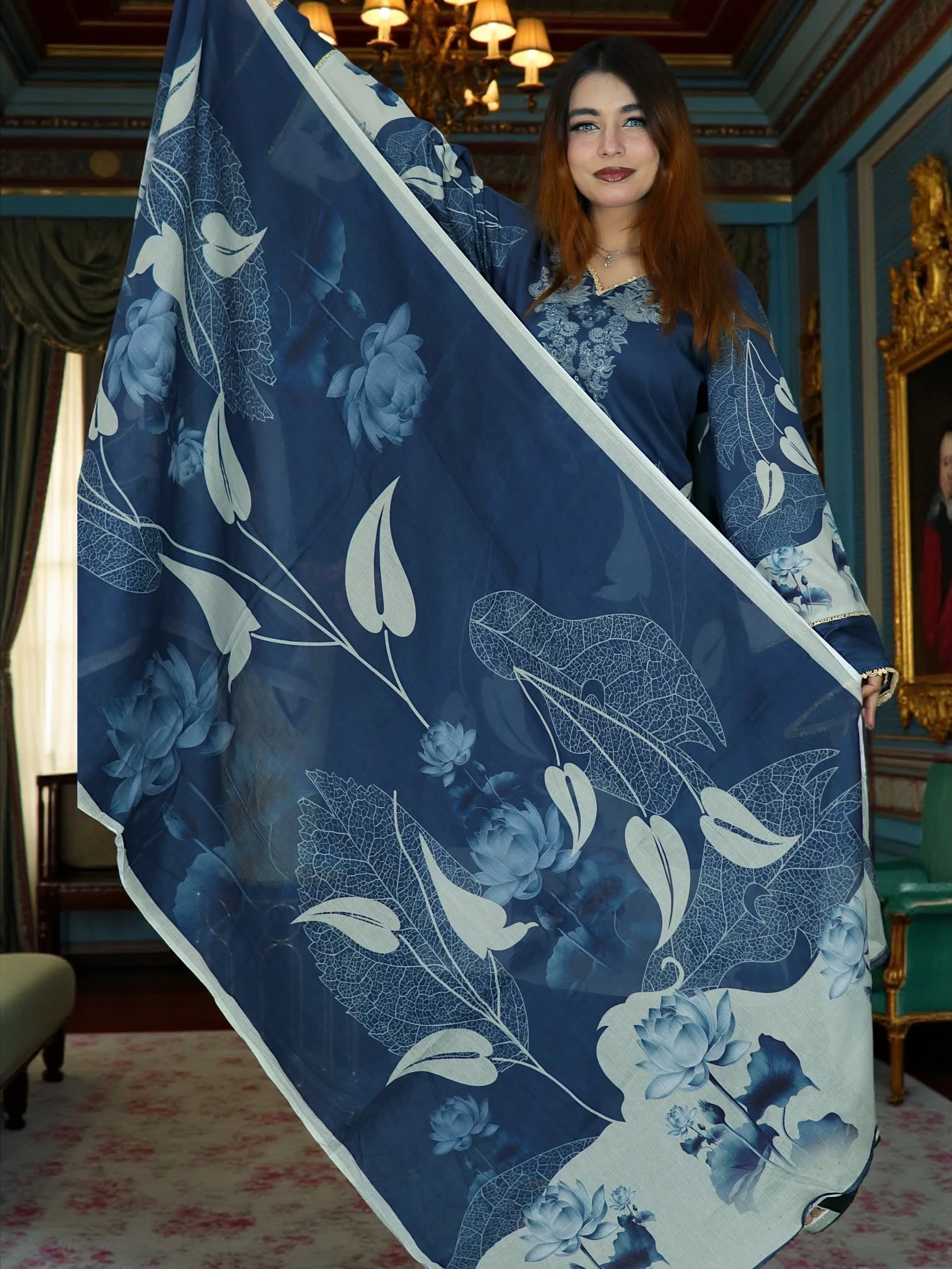 SWISS PURE COTTON LAWN CLOUD 1011 BLUE (3)