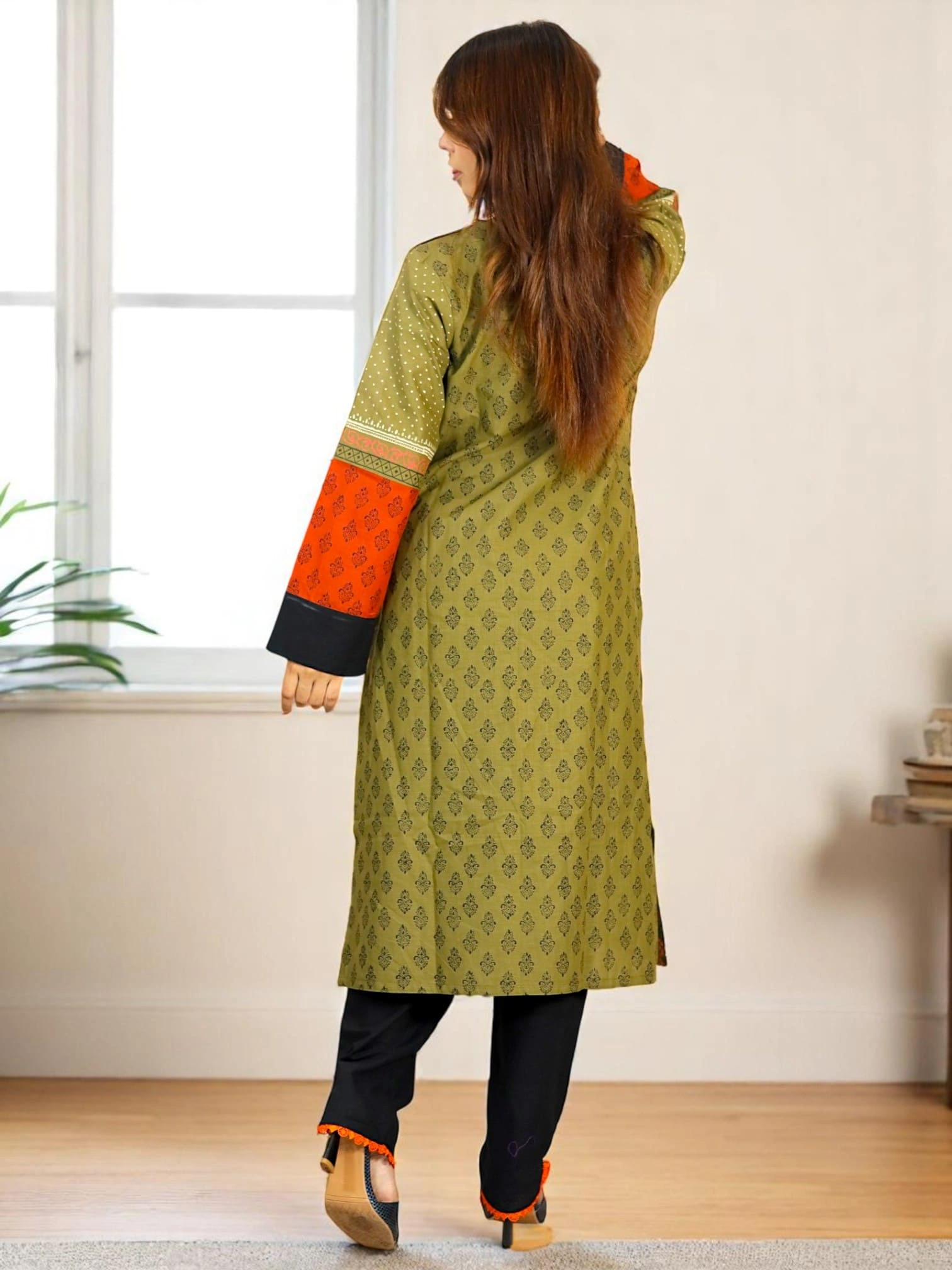 ANJAN COTTON 604 OLIVE COLOUR (4)