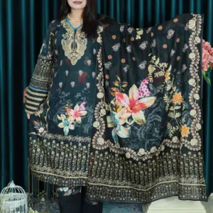 SWISS PURE COTTON LAWN 414 BLACK