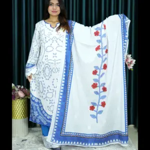 আনরেডি INSPIRED EMBODARY LAWN CLOUD 126 WHITE & BLUE COLOR